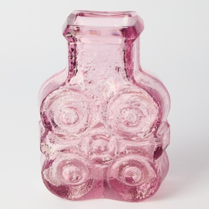 A Scandinavian 'On the Rocks' Purple Glass Vase, Lars Hellsten