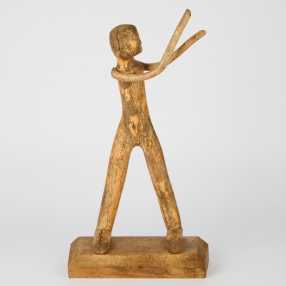 A Large Wooden Figure Statue, by Pule S. Stewart
