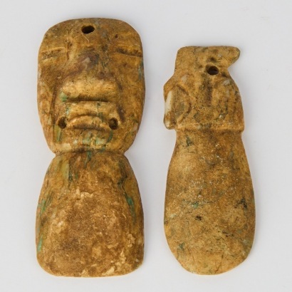 Two Old Hawaiian Stone Pendants