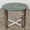 A Milo Baughman Style Chrome and Green Marble table