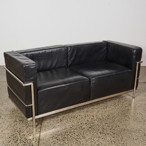 A Le Corbusier LC2 Style Two Seater Sofa