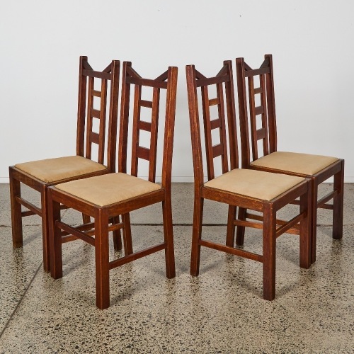 A Set of Four Arts & Crafts Revival Dining Chairs