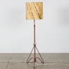 A John Crichton Mid Century Floor Lamp and original bamboo print shade