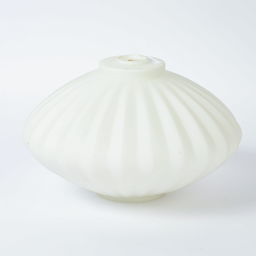 A White Ribbed Mid-Century Light Shade