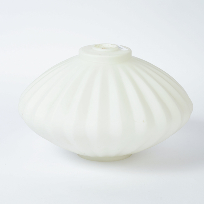 A White Ribbed Mid-Century Light Shade