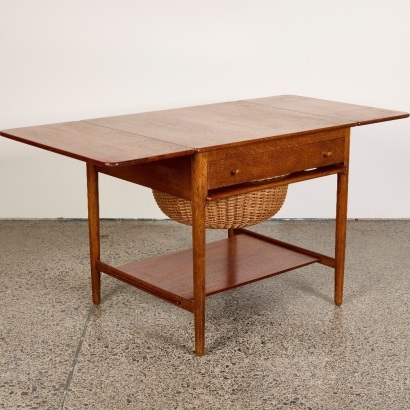 A Mid-Century At-33 Hans J Wegner Sewing Table Original First Edition Piece, 1950s