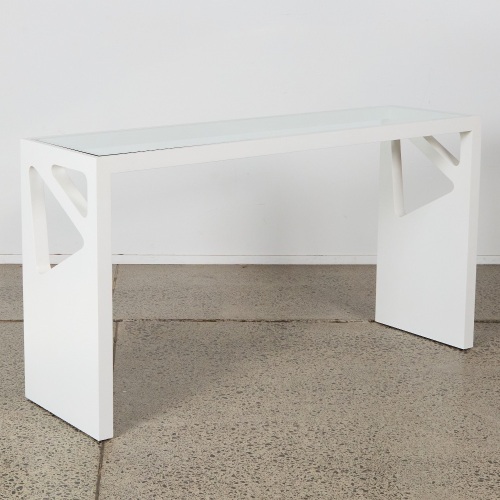 A White Lacquer Ashwood Console by La Galeria