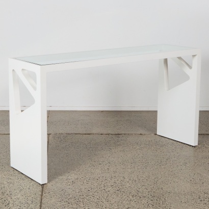 A White Lacquer Ashwood Console by La Galeria