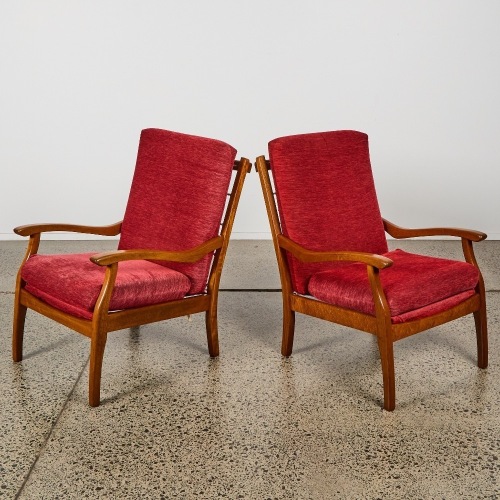 A Pair Mid-Century Mahogany Chairs