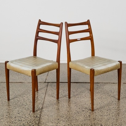 A Pair of Fred Lowen Fler Ladderback Dining Chairs by Broadhead Bros