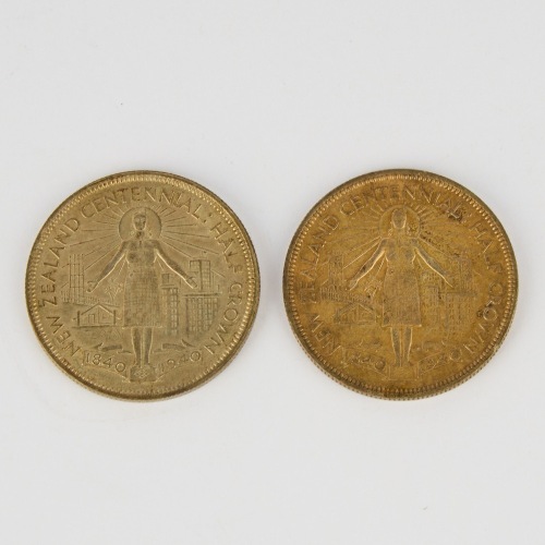 A Pair of New Zealand Centennial Half Crown Coins (1840-1940)
