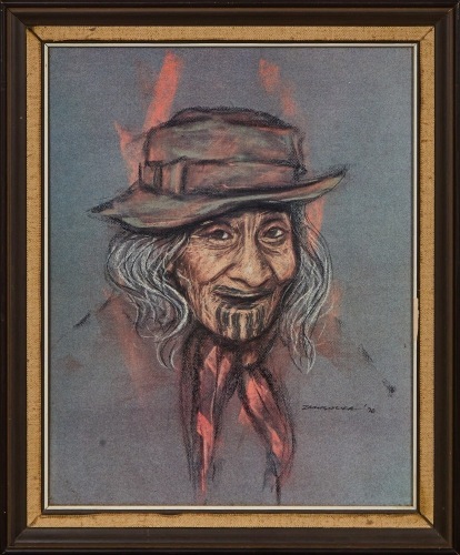 A Reproduction Print of Te Karu Mohiti Wilson by Kristin Zambucka, 1970