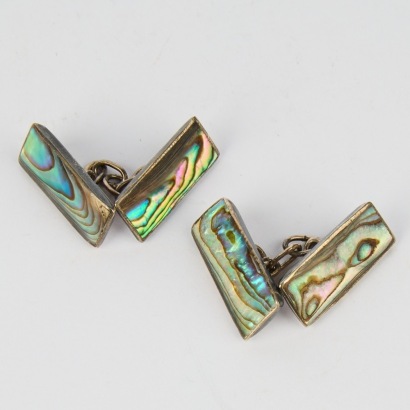 A Pair of Vintage Paua Shell Cuff Buttons