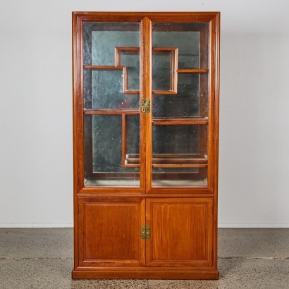 A Chinese Mid-20th Century Hardwood Display Cabinet