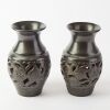 A Pair of Chinese 20th Century Black-glazed Vases