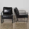 A Pair of Contemporary Bauhaus-Style Black and Steel Lounge Chairs - 2
