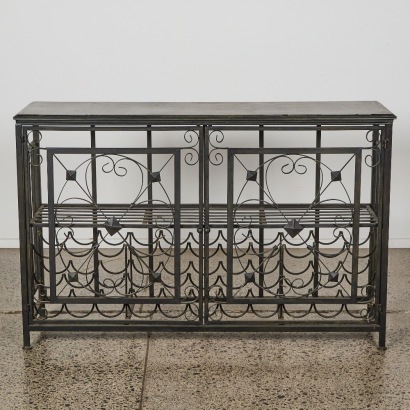 A Vintage French Wrought-Iron Vintner's Console