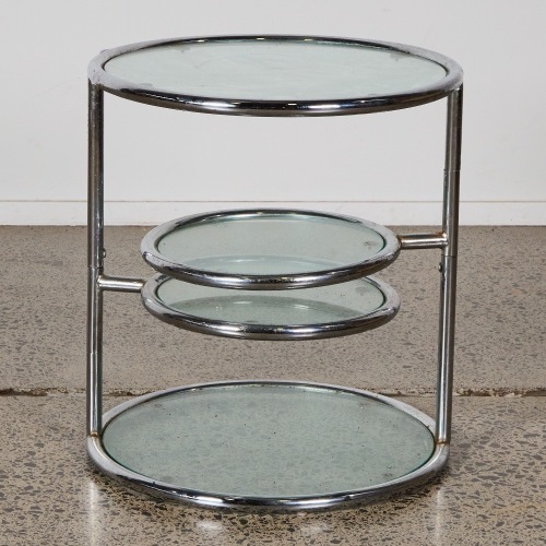 An Eileen Grey Style Glass Side Table
