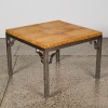 A Chrome and Walnut Burl SIde Table