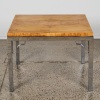A Chrome and Walnut Burl SIde Table - 2
