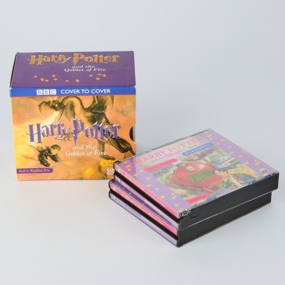 Vintage Late-1990s Harry Potter Read-Along Books: The Philosopher's Stone and The Goblet of Fire, Read by Stephen Fry
