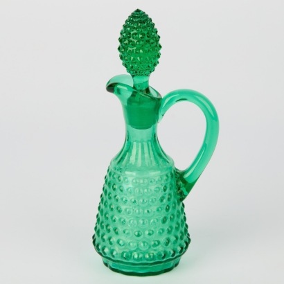 A Vintage Green Glass Jug with Stopper