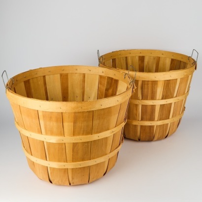 A Pair of Wooden Bushel Baskets