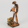 A Signed Jakob Manz Copper Opal Miner Sculpture, Australia
