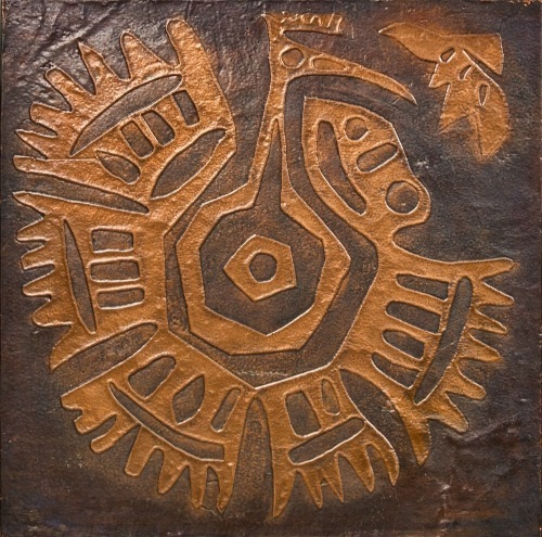 A Mid-century Hand beaten Copper Artwork