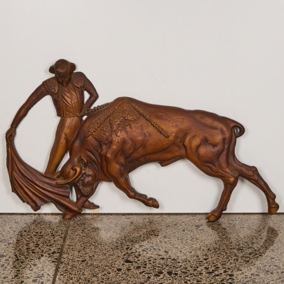 A Mid-century Matador and Bull Wall Plaque circa 1970
