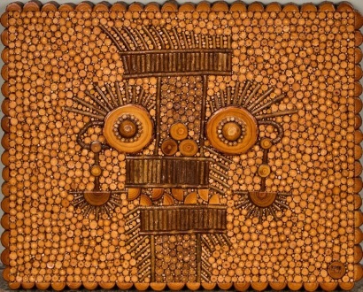 A Vintage Wooden Face Sculpture