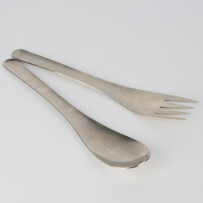 A Pair of Large Boda Nova Sweden Stainless Steel Salad Servers
