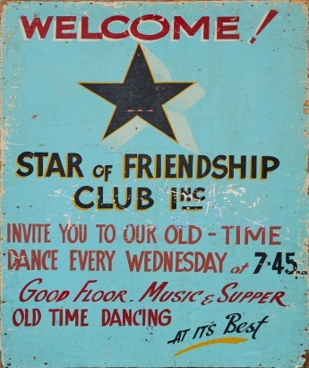 A Vintage Hand-Painted Star of Friendship Club Sign