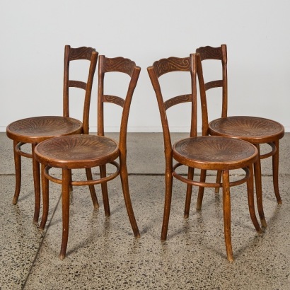 A Set of Four J and J Kohn Bentwood Chairs
