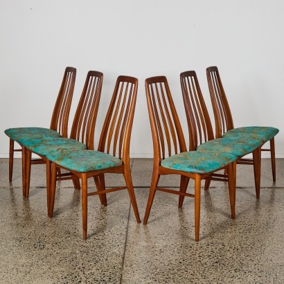 A Set of Six Mid-Century Original Niels Koefoed 'Eva' Chairs for Koefoed's Hornslet, Denmark