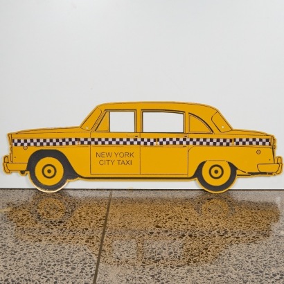 A Large Metal New York Taxi Decorative Wall Piece