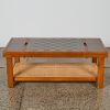 A 1970s Wooden and Rattan Backgammon and Chess Games Coffee Table - 2