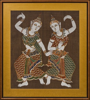 A Vintage Kinnara Silkscreen Print