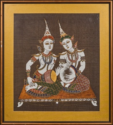 A Vintage Kinnara Silkscreen Print