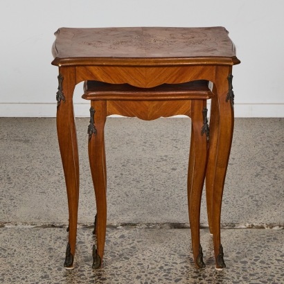 An Antique Marquetry Nesting Tables
