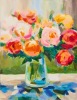 An Original Acrylic on Canvas Floral Painting