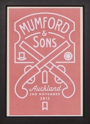 A Framed Mumford and Sons Concert Poster, 2012