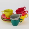 A Set of Six Falcon Duraware Cups and Saucers