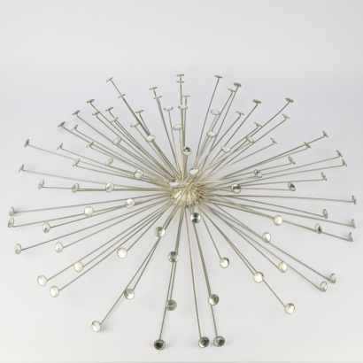 A Large Silver Metal Wall Art