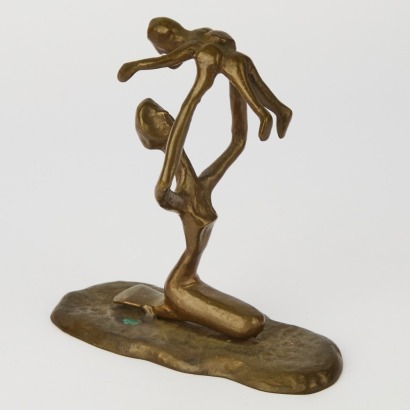 A Bronze Mother and Child Statue