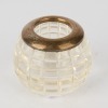 A Small Cut Glass and Sterling Ink Well