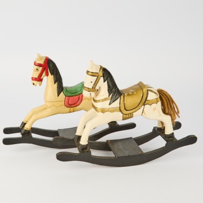A Pair of Vintage Rocking Horse Toys