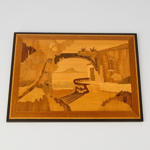 A Handmade Sorento Wood Inlay Panel, Italy