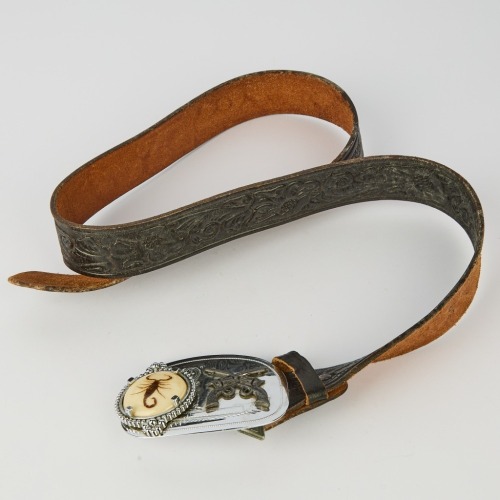 A Scorpion Taxidermy Leather Belt