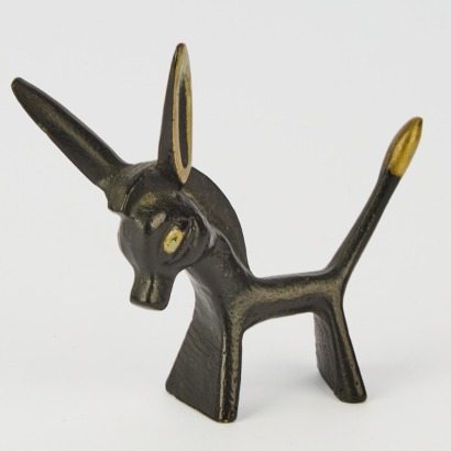 A MCM Attributed Walter Bosse Hagenauer Bronze Donkey Figurine